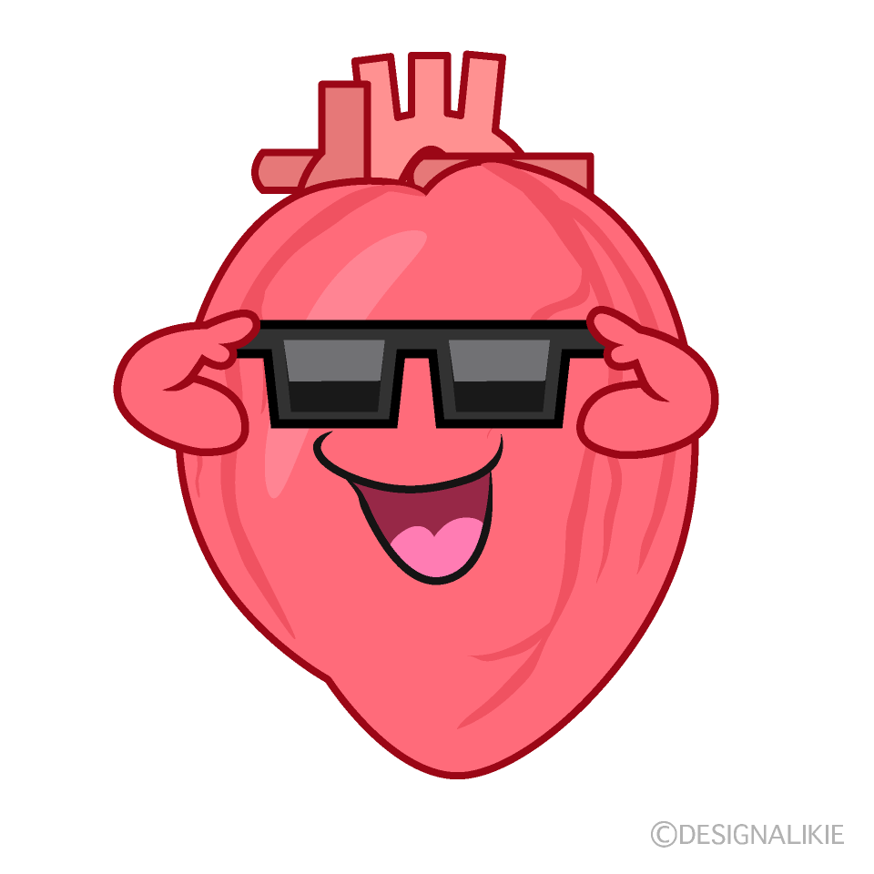 かわいいサングラスの心臓イラスト