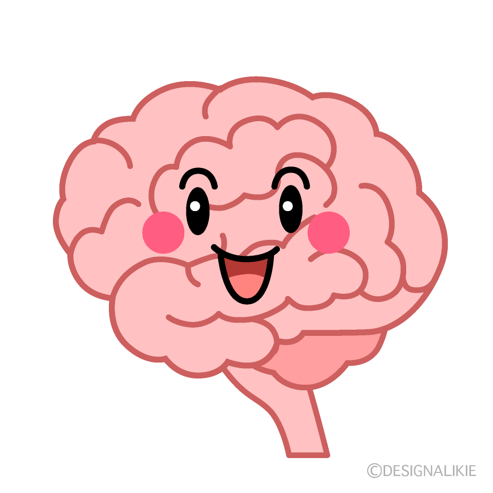 かわいい笑顔の脳のイラスト素材 Illustcute