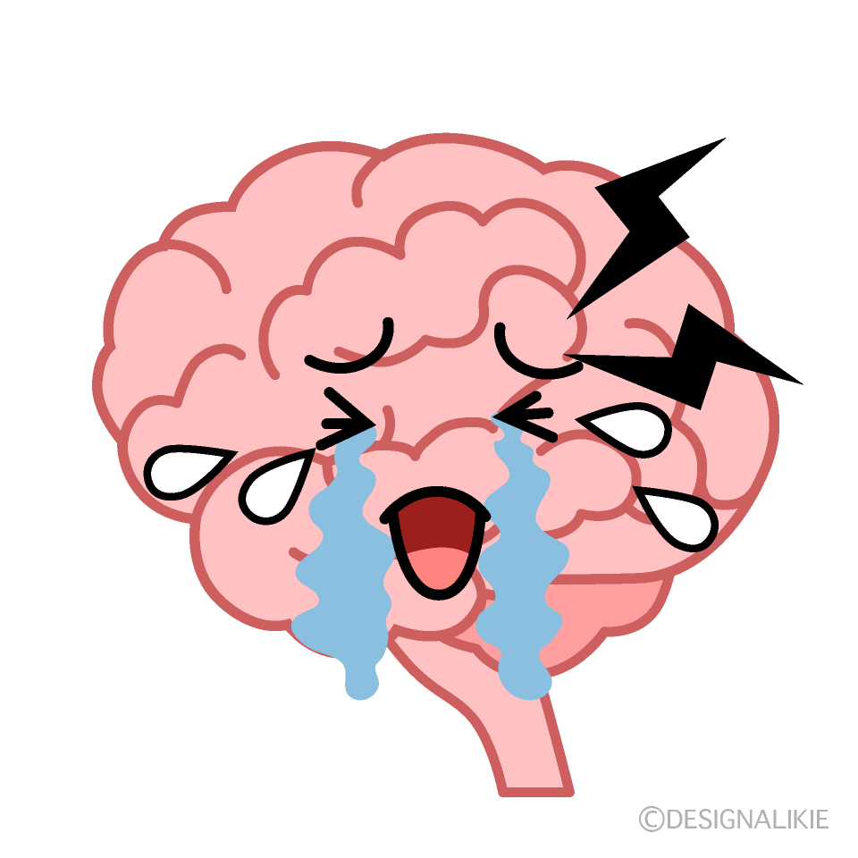 かわいい泣く脳のイラスト素材 Illustcute