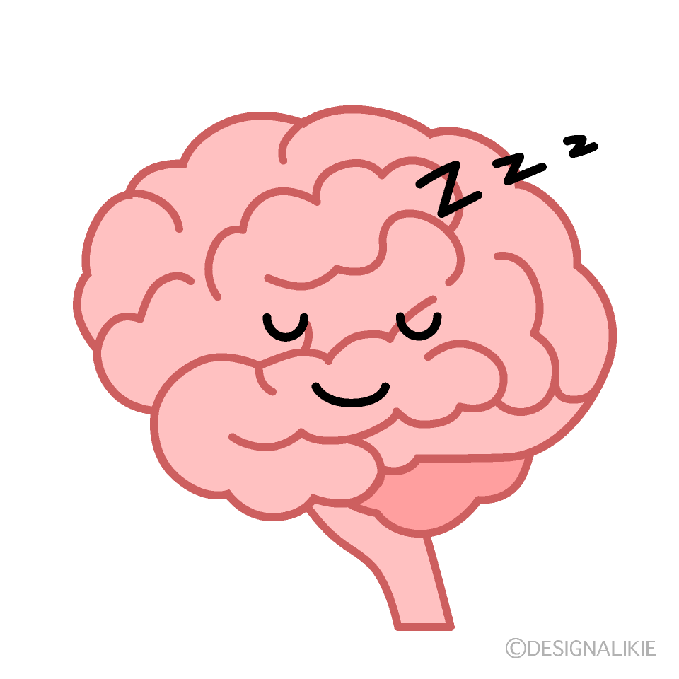 かわいい寝る脳イラスト