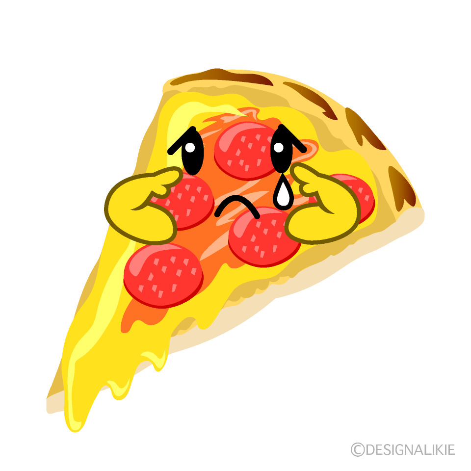 かわいい悲しいピザのイラスト素材 Illustcute