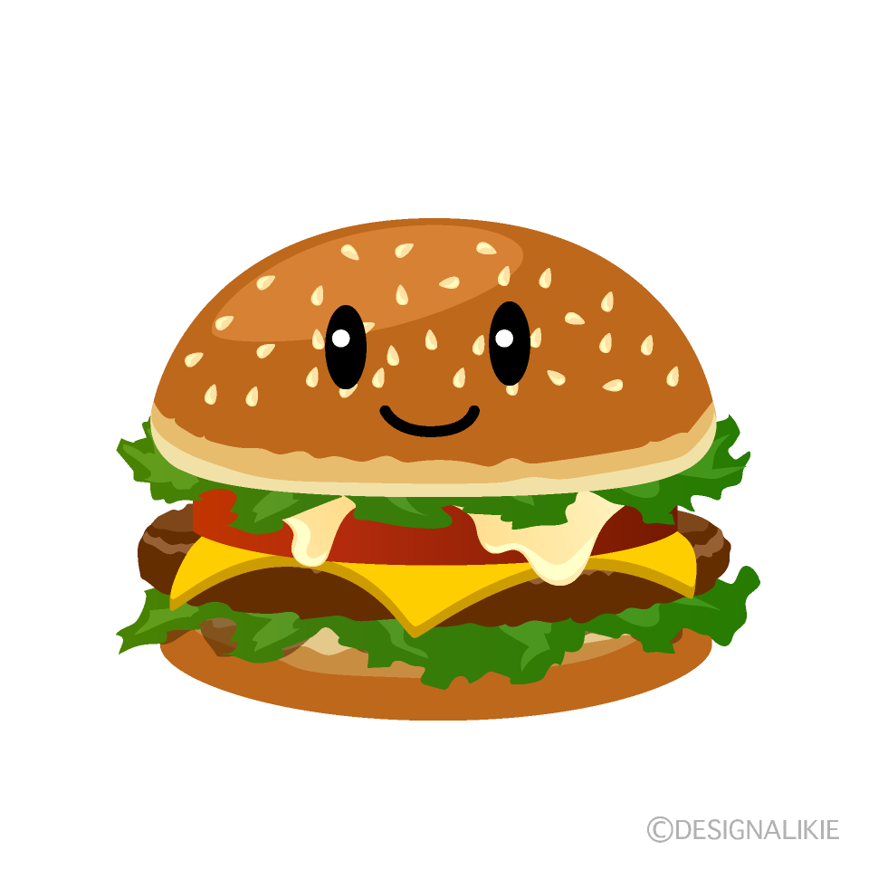 かわいいハンバーガーのイラスト素材 Illustcute
