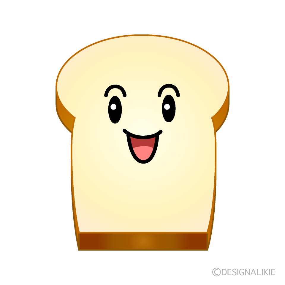 かわいい笑顔のパンのイラスト素材 Illustcute