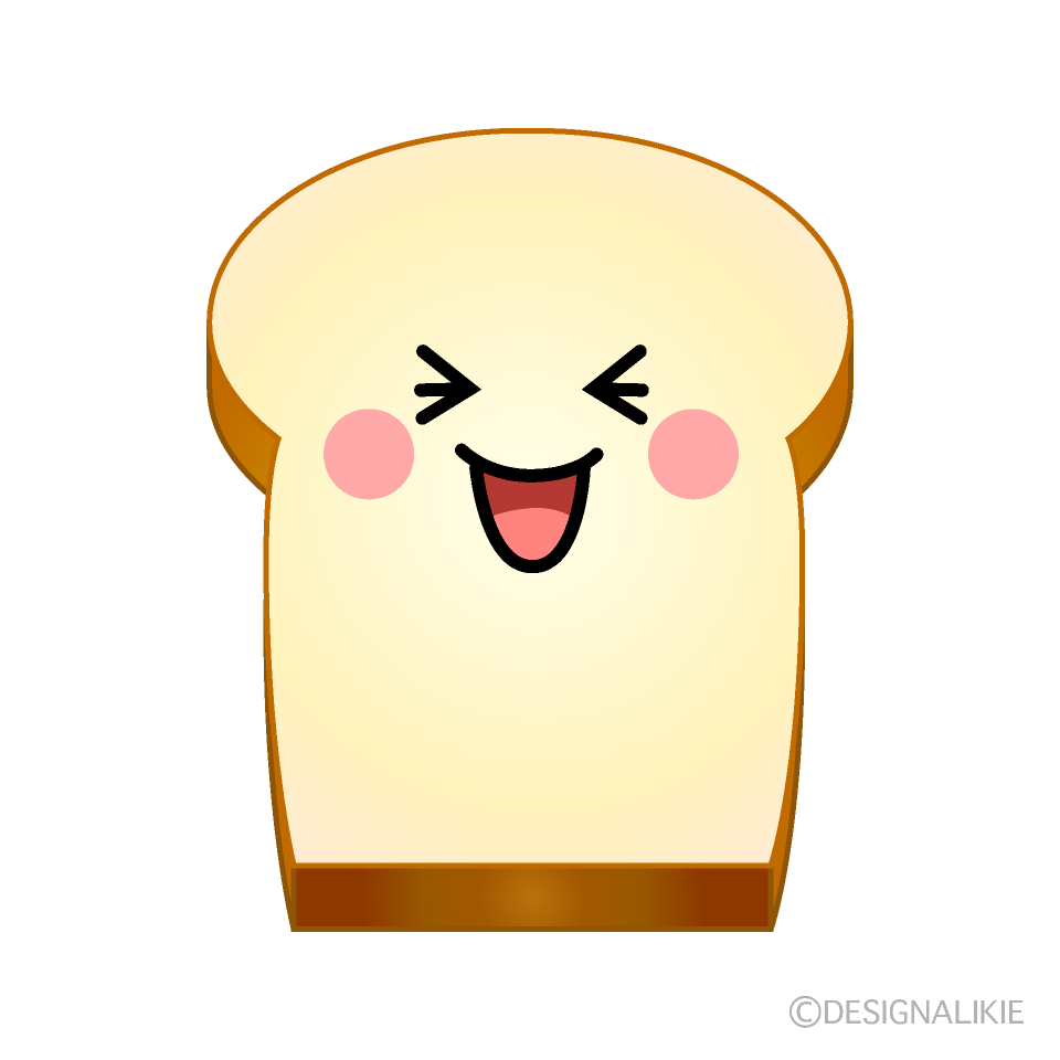 かわいい笑うパンのイラスト素材 Illustcute