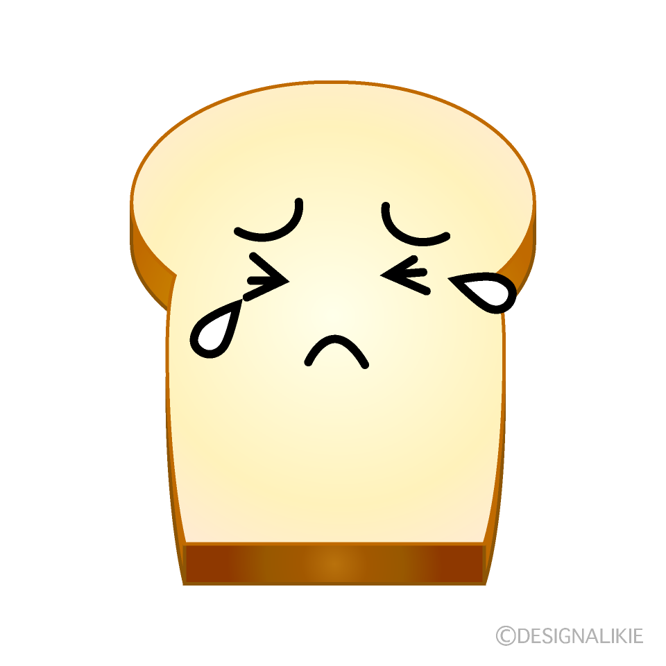 かわいい泣くパンのイラスト素材 Illustcute
