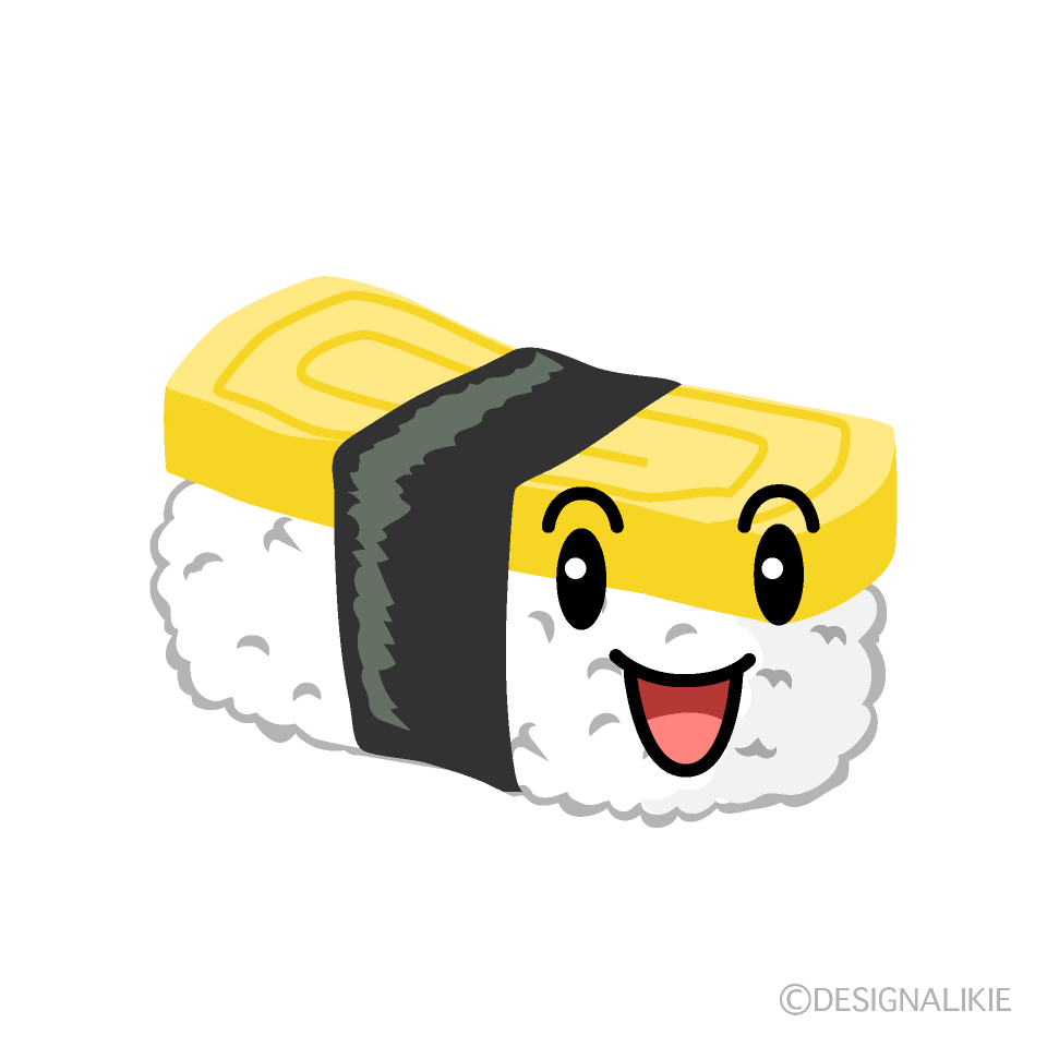 かわいい卵寿司のイラスト素材 Illustcute