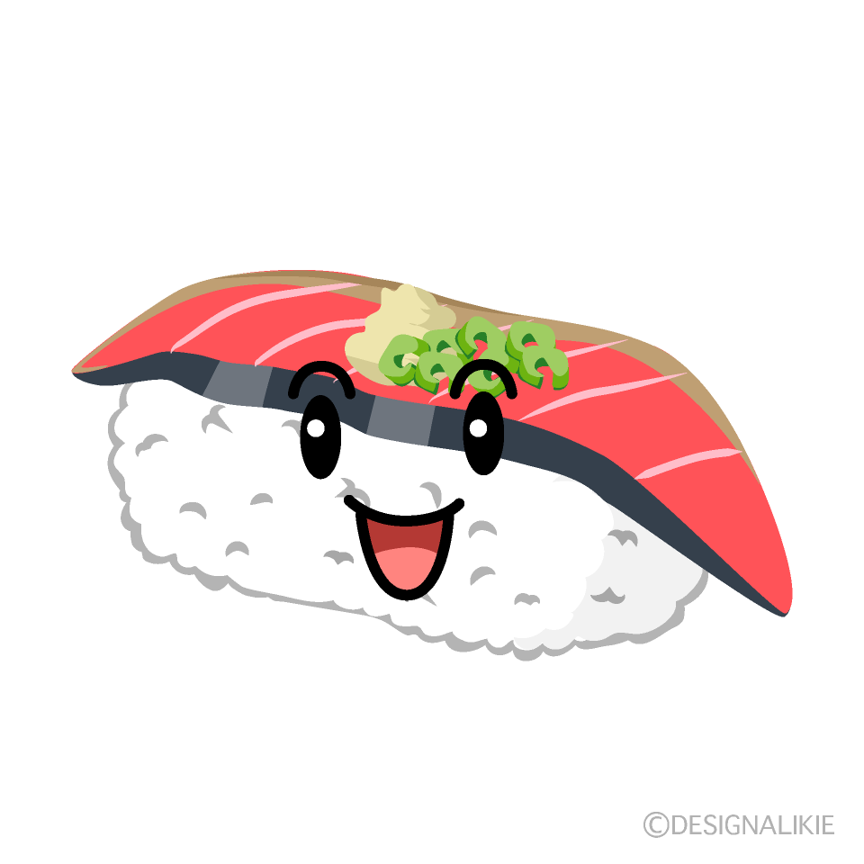 かわいいカツオ寿司のイラスト素材 Illustcute