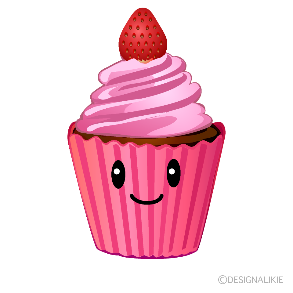 かわいいカップケーキのイラスト素材 Illustcute