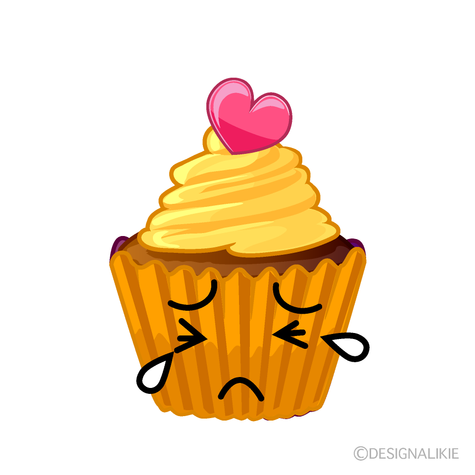 かわいい泣くカップケーキイラスト