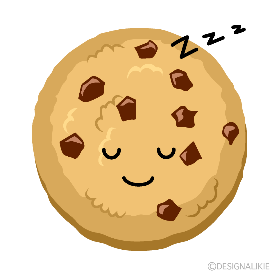 かわいい寝るクッキーのイラスト素材 Illustcute