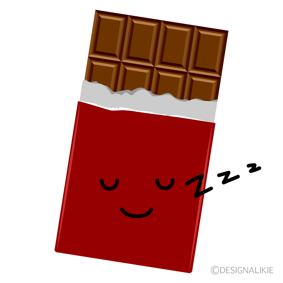 かわいい寝るチョコレートイラスト