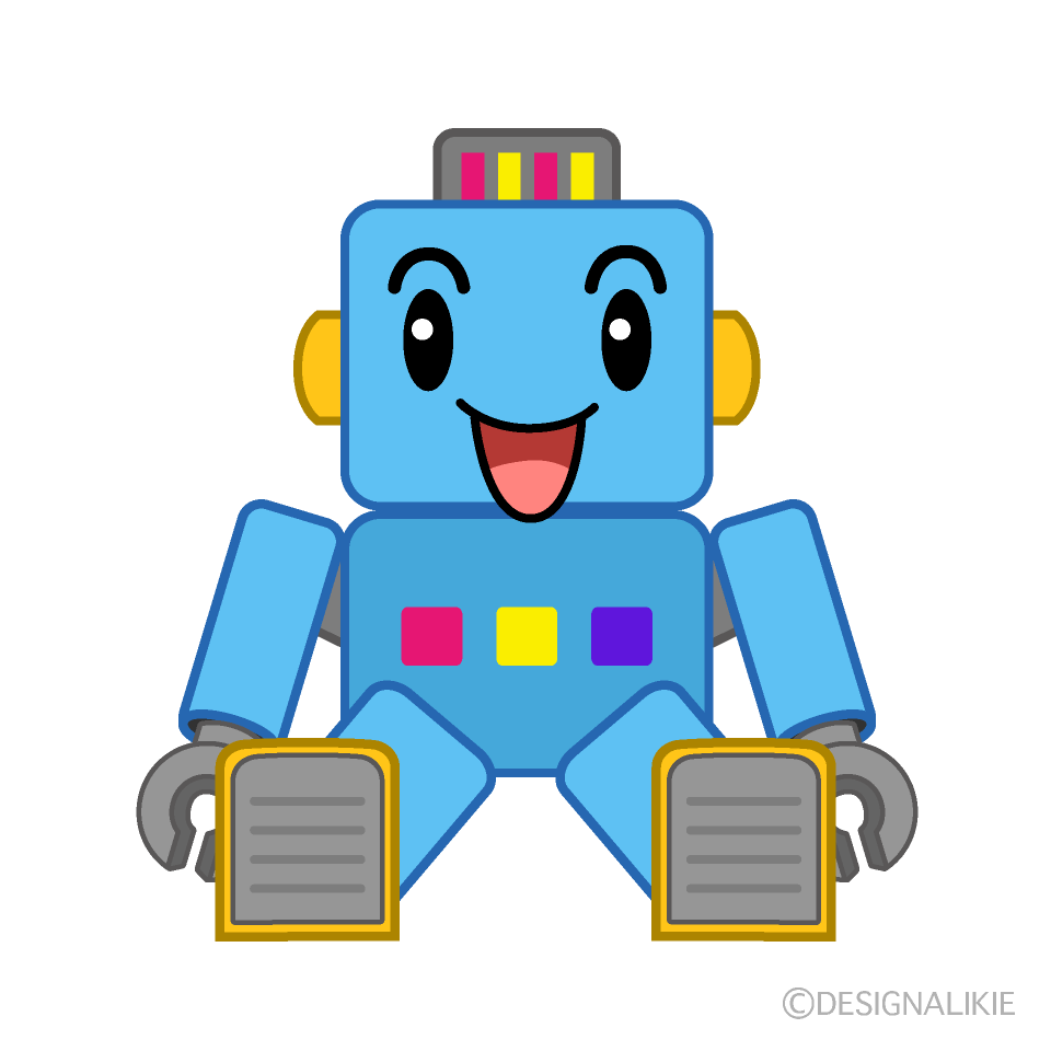 かわいい笑顔のロボットのイラスト素材 Illustcute