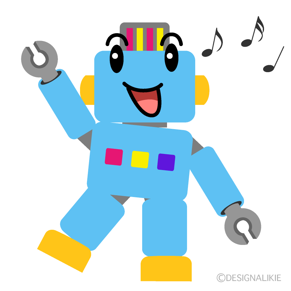 かわいい歌うロボットのイラスト素材 Illustcute