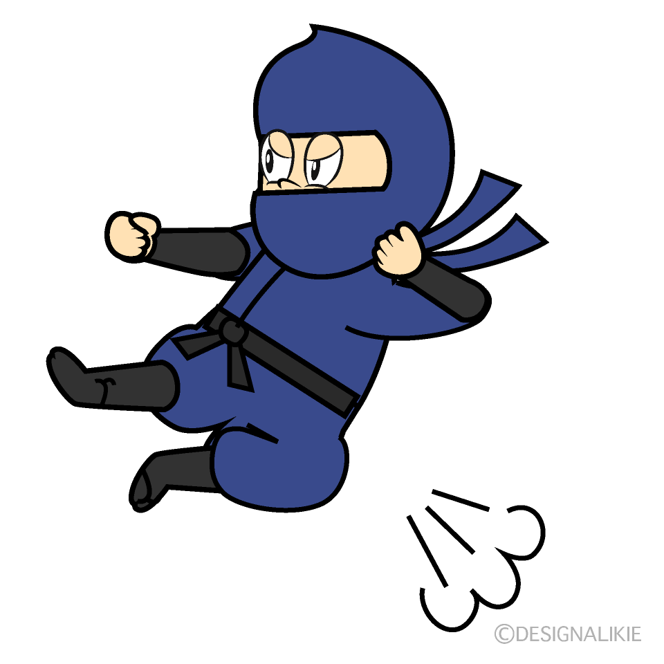 かわいいジャンプする忍者のイラスト素材 Illustcute