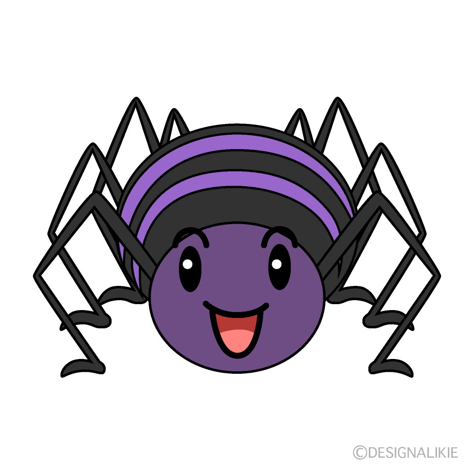 かわいい笑顔の蜘蛛イラスト