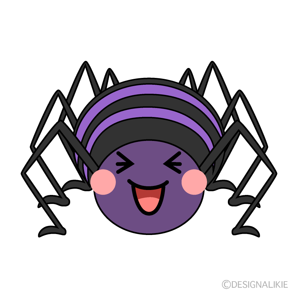 かわいい笑う蜘蛛のイラスト素材 Illustcute