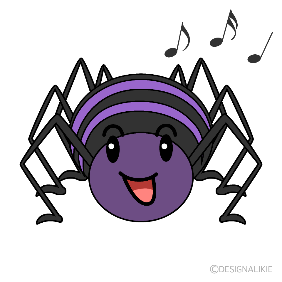 かわいい歌う蜘蛛イラスト