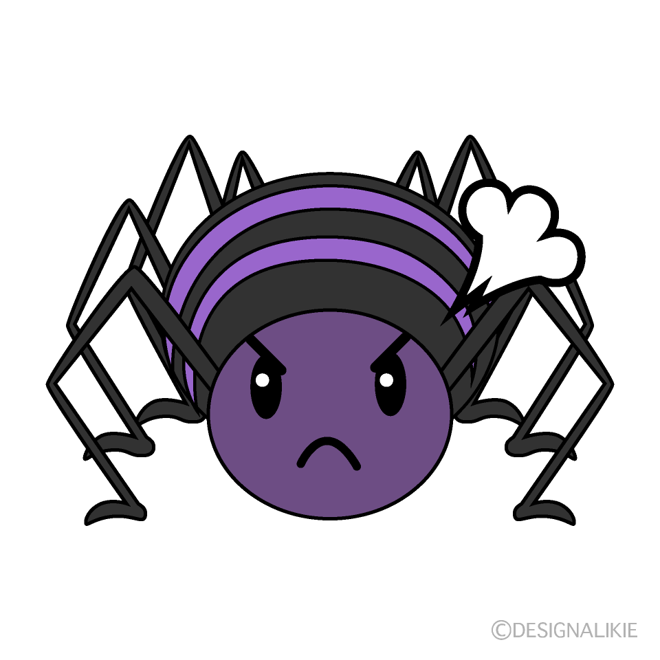 かわいい怒る蜘蛛イラスト