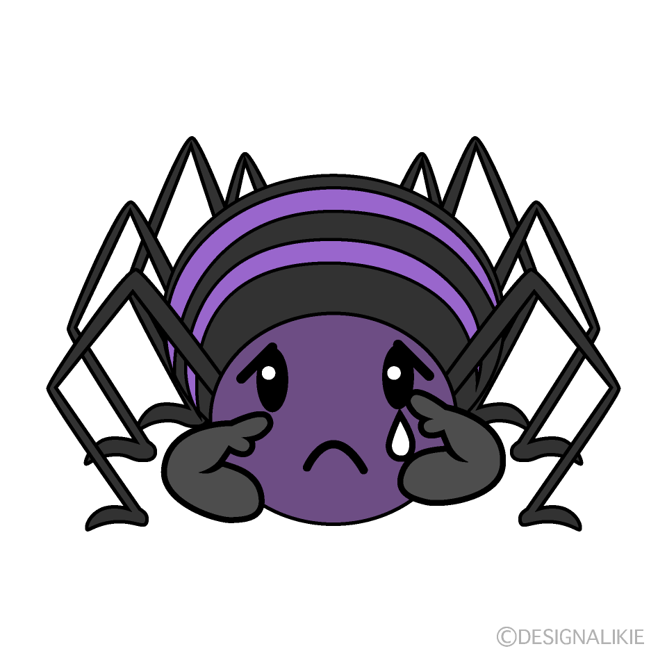 かわいい悲しい蜘蛛のイラスト素材 Illustcute