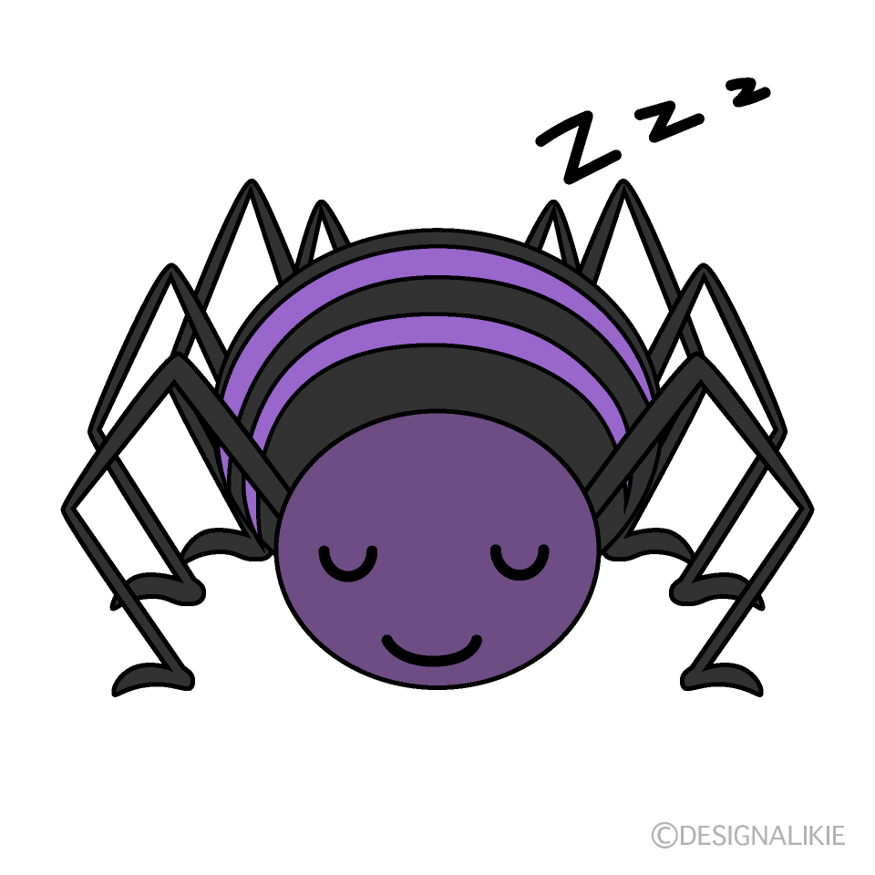 かわいい寝る蜘蛛イラスト