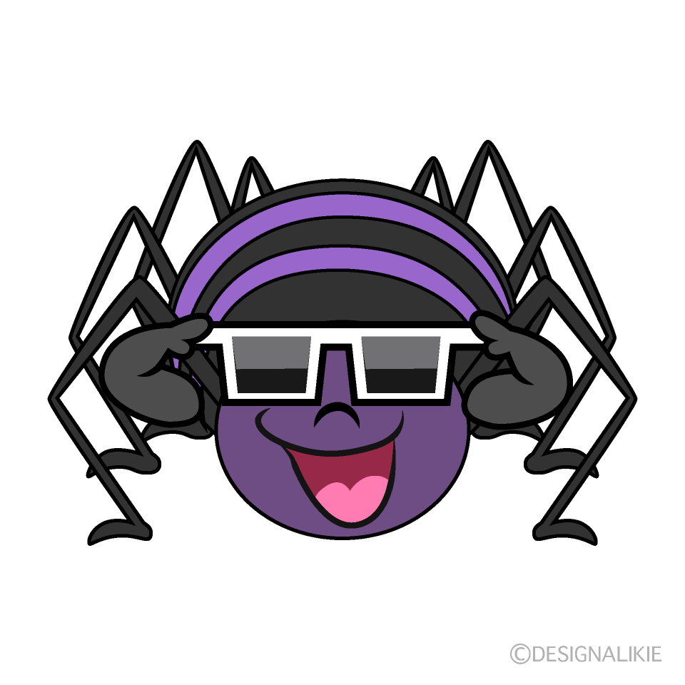 かわいいサングラスの蜘蛛イラスト