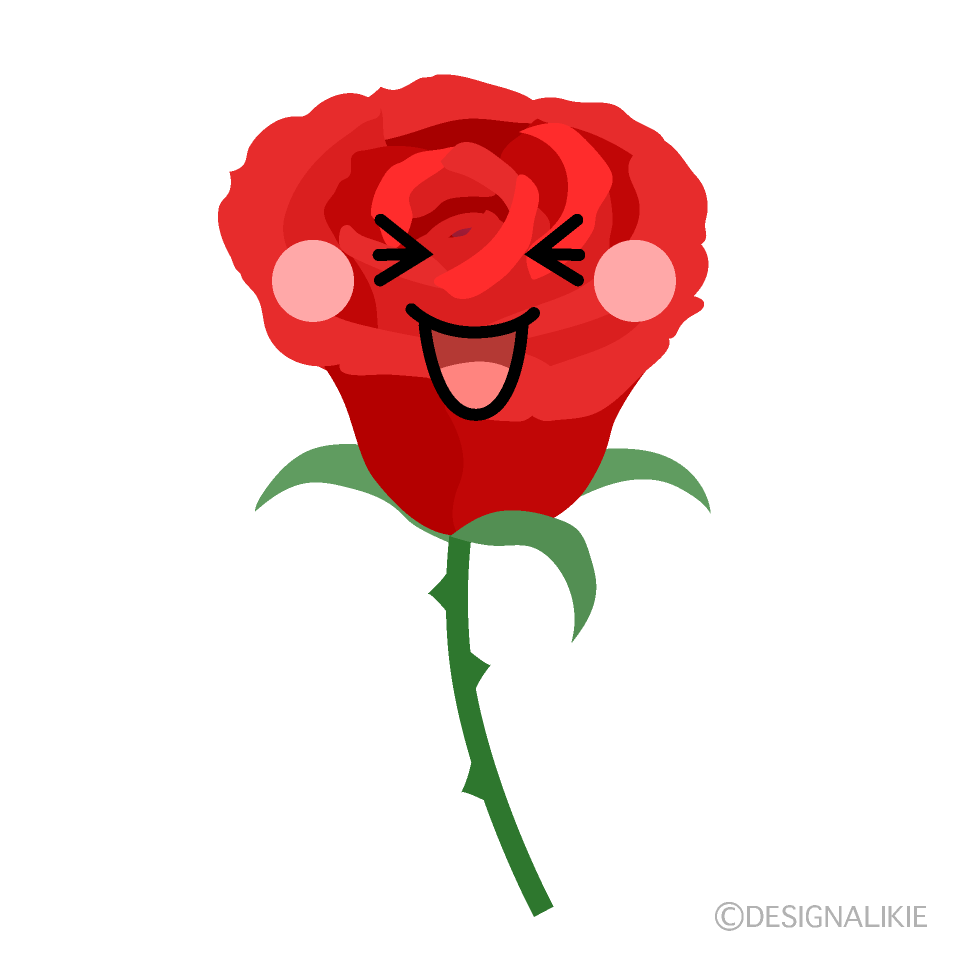 かわいい笑うバラのイラスト素材 Illustcute