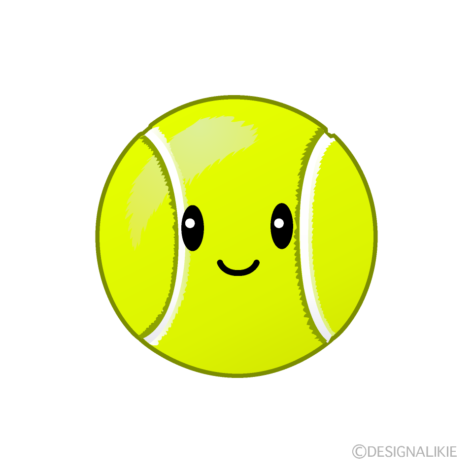 かわいいテニスボールのイラスト素材 Illustcute