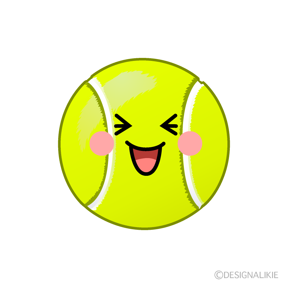 かわいい笑うテニスボールのイラスト素材 Illustcute
