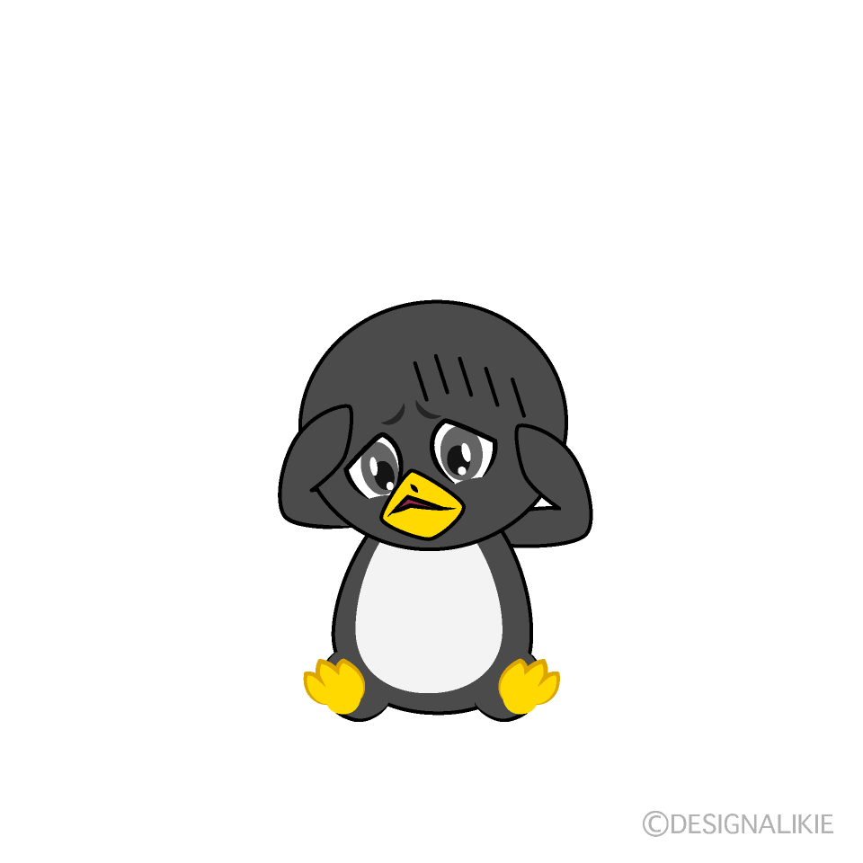 かわいい困るペンギンイラスト