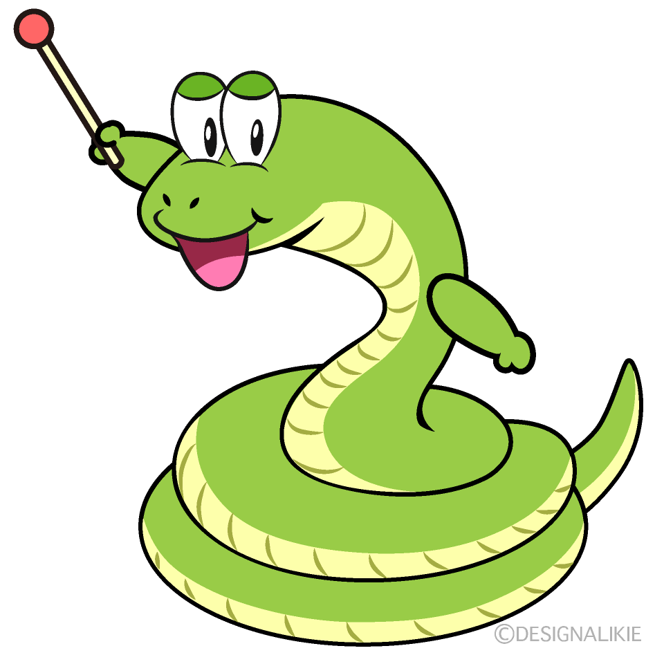 かわいい説明するヘビのイラスト素材 Illustcute