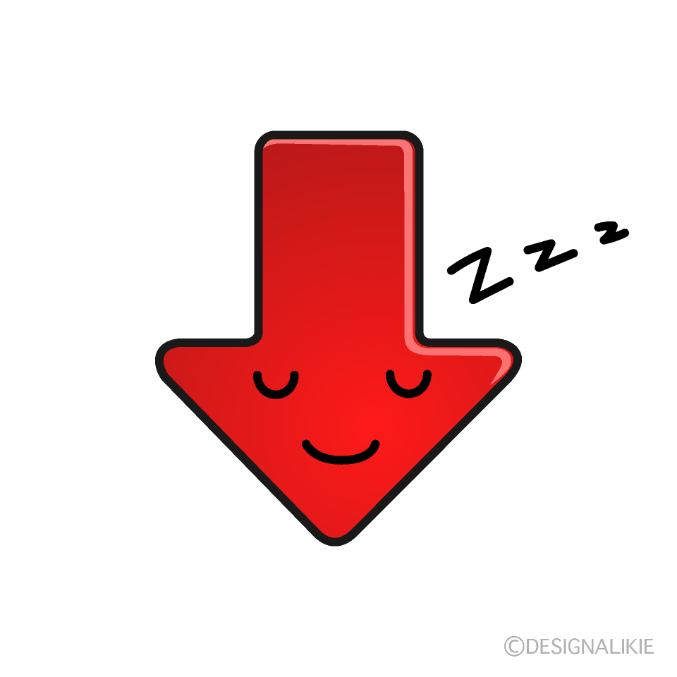 かわいい寝る矢印のイラスト素材 Illustcute