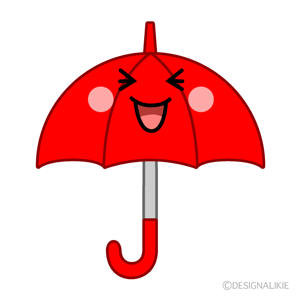 かわいい笑う傘イラスト