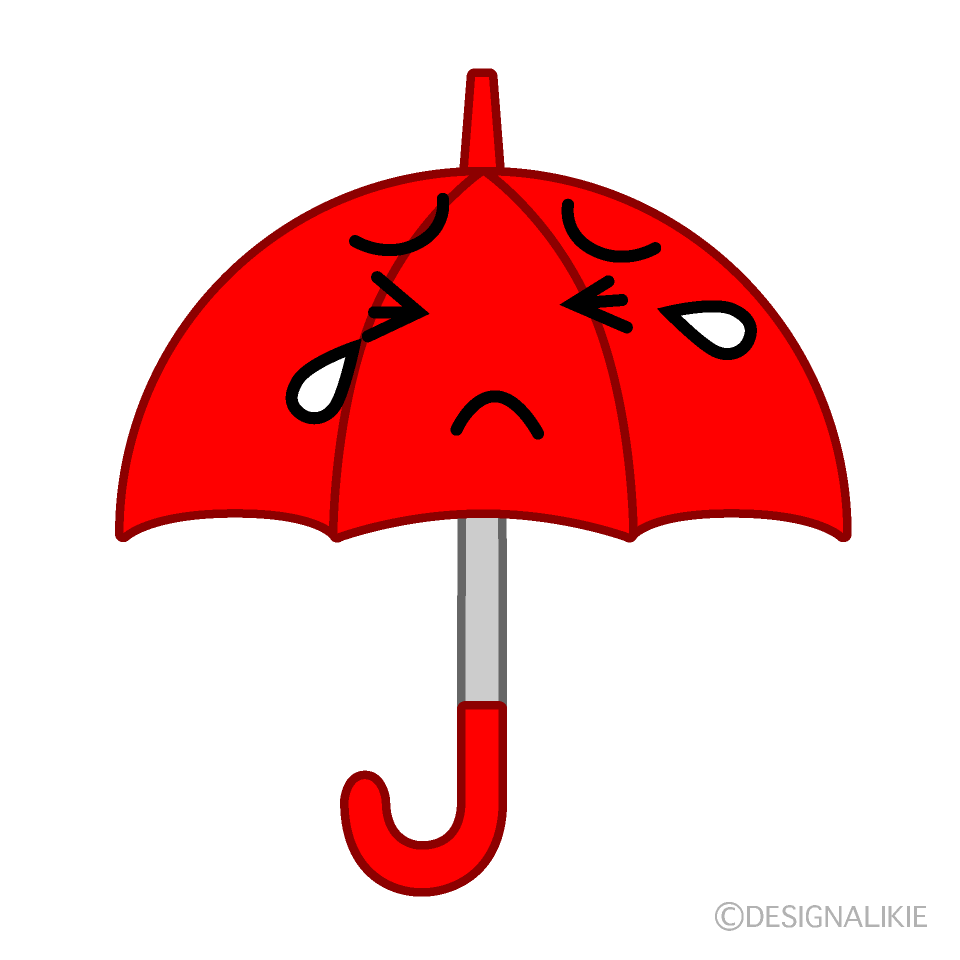 かわいい泣く傘のイラスト素材 Illustcute