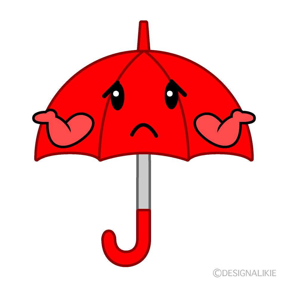 困る傘のかわいいイラスト素材 Illustcute