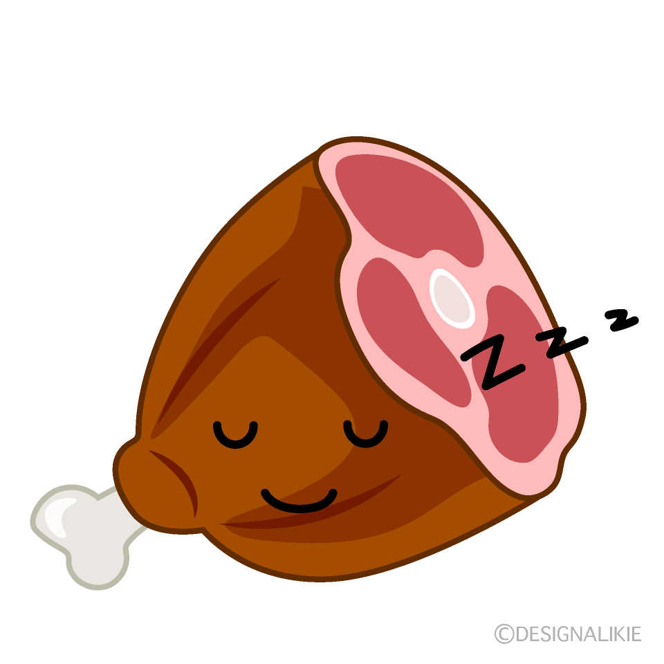 かわいい寝る肉のイラスト素材 Illustcute