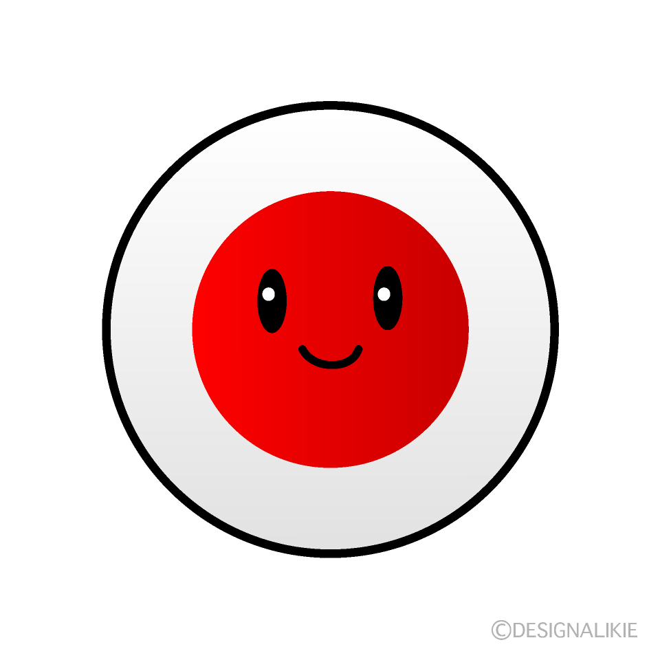 かわいい日本国旗（丸型）イラスト