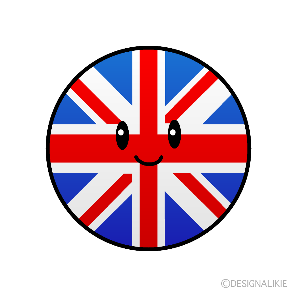 かわいいイギリス国旗（丸型）イラスト