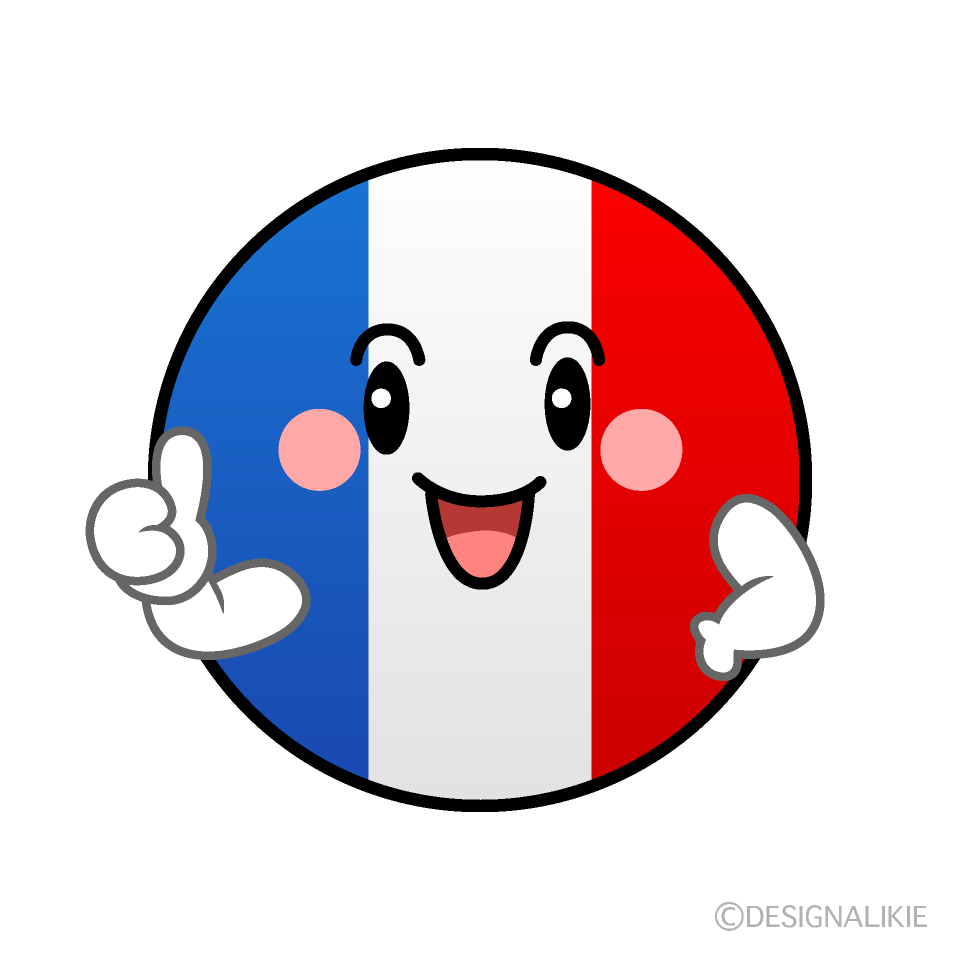 かわいいいいね！のフランス国旗（丸型）イラスト