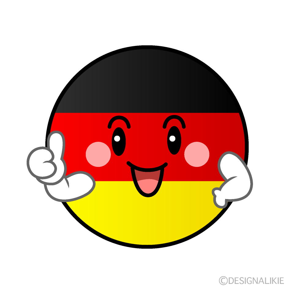 かわいいいいね！のドイツ国旗（丸型）イラスト