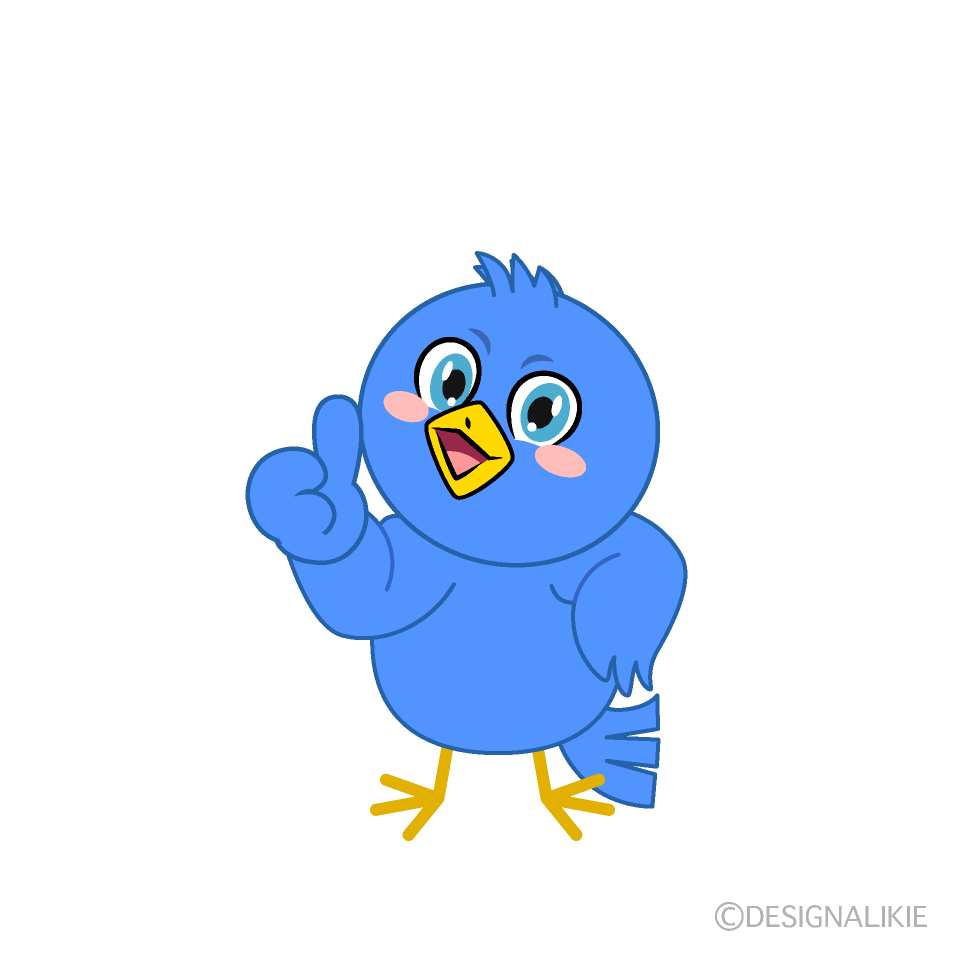 かわいいいいね の青い鳥のイラスト素材 Illustcute