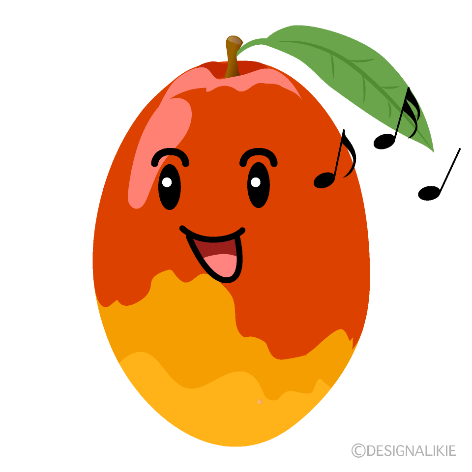 かわいい歌うマンゴーイラスト