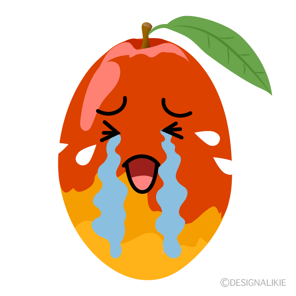 かわいい泣くマンゴーイラスト