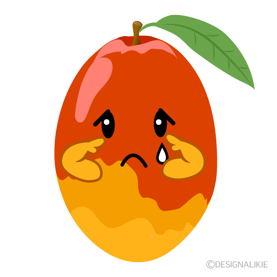 かわいい悲しいマンゴーイラスト
