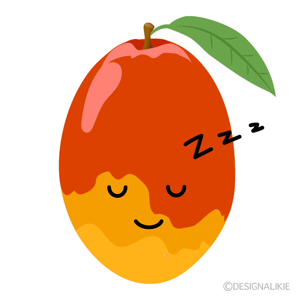 かわいい寝るマンゴーイラスト