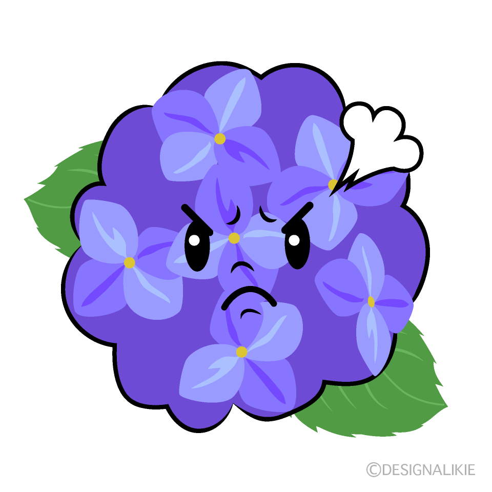 Cute Angry Hydrangea Clipart