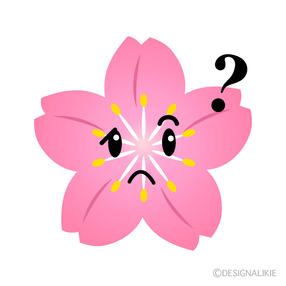 かわいい考える桜のイラスト素材 Illustcute