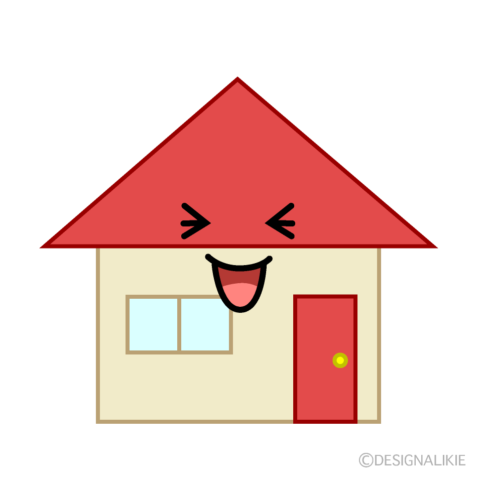 かわいい笑う家のイラスト素材 Illustcute