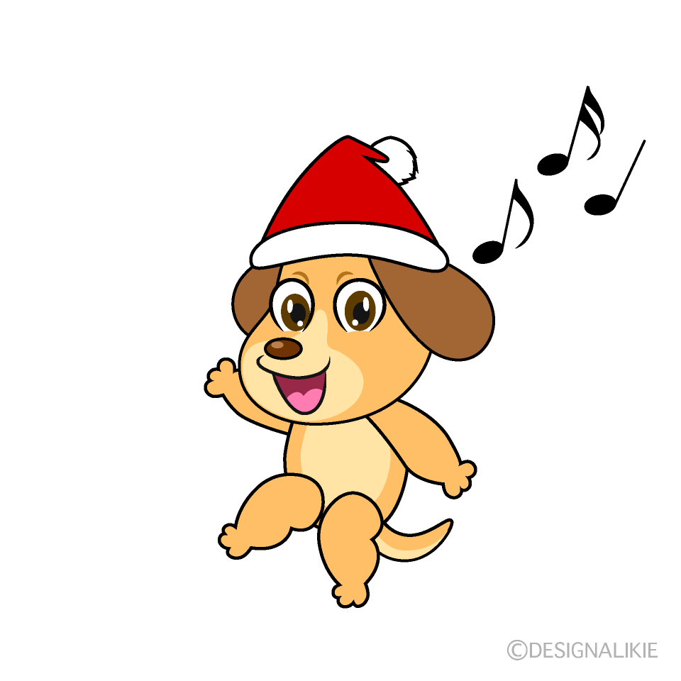 かわいいクリスマスの犬イラスト