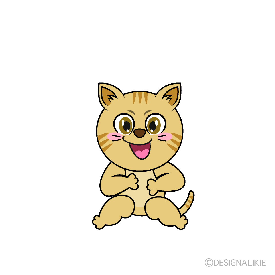 かわいい笑う猫イラスト