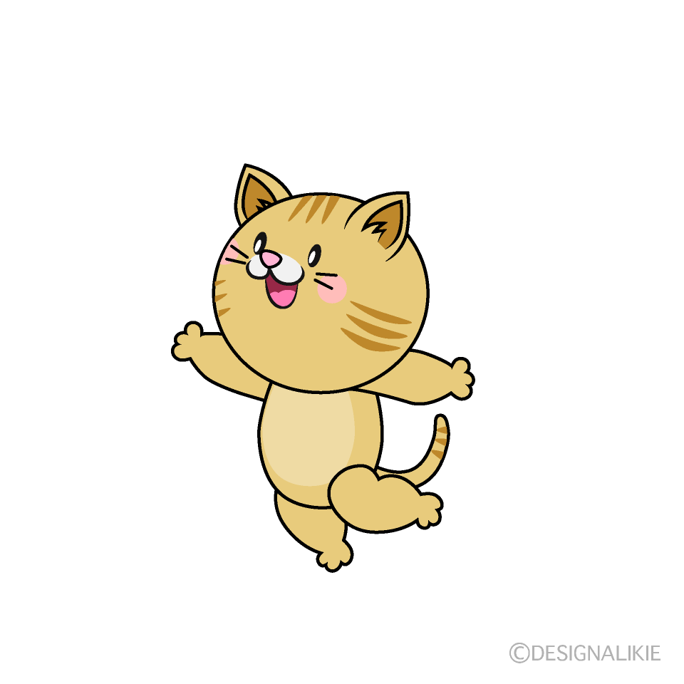 かわいいジャンプする猫のイラスト素材 Illustcute